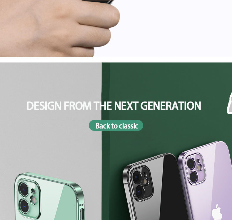 Classic Square Plate Frame Protection Soft Phone Case For iPhone 12 11 Pro XS Max X XR 6 6S 7 8 Plus SE Ultra Thin Clear Cover The Clothing Company Sydney