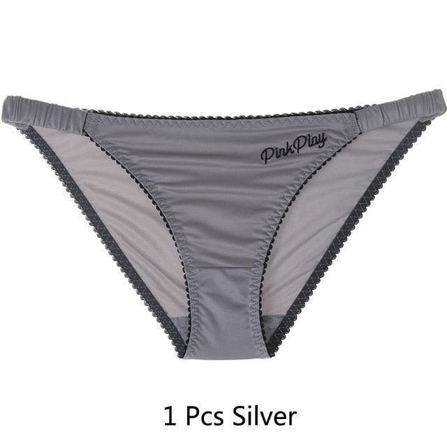 Two pack of women's seamless letter print low rise panties by The Clothing Company Sydney, comfortable and stylish underwear for women.