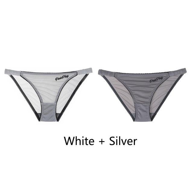Two-pack letter print women's seamless low-rise underwear briefs from The Clothing Company Sydney, comfortable and stylish ladies' lingerie.