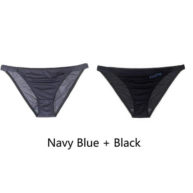 Two pack of women's letter print seamless low-rise panties from The Clothing Company Sydney, comfortable breathable lingerie briefs.