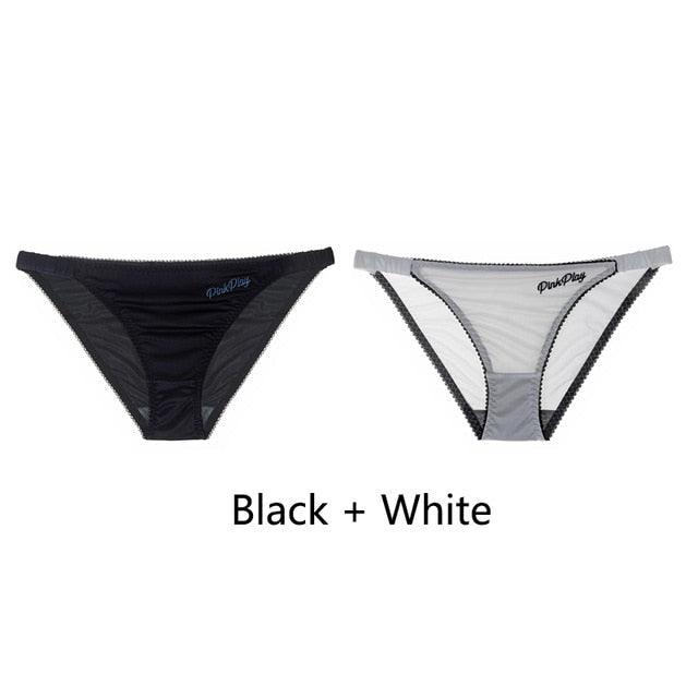 Two-pack letter print women's seamless low-rise panties by The Clothing Company Sydney, comfortable and stylish underwear for women.
