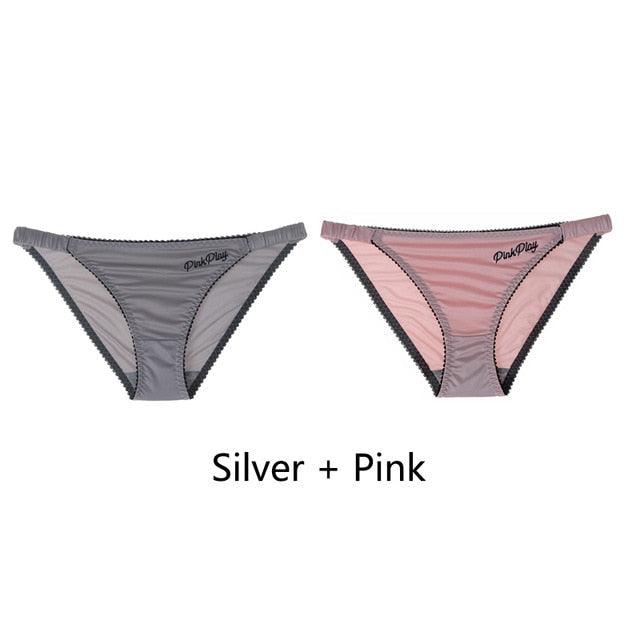 Two-pack letter print women's seamless underwear from The Clothing Company Sydney, low-rise comfort briefs for ladies.