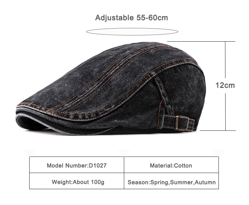 Casual Spring Summer Berets Hat Men Women Denim Newsboy Ivy Cotton Cap Duckbill Ivy Flat Cap The Clothing Company Sydney
