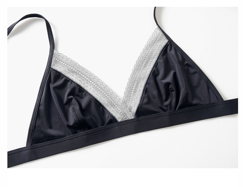Wireless lace bralette by The Clothing Company Sydney, soft ultra-thin seamless underwear with 3/4 cups and sexy, comfortable design.