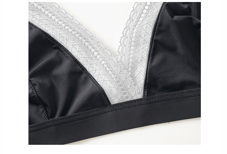 Wireless lace bralette by The Clothing Company Sydney, seamless ultra-thin soft 3/4 cup lingerie top with sexy, comfortable design.