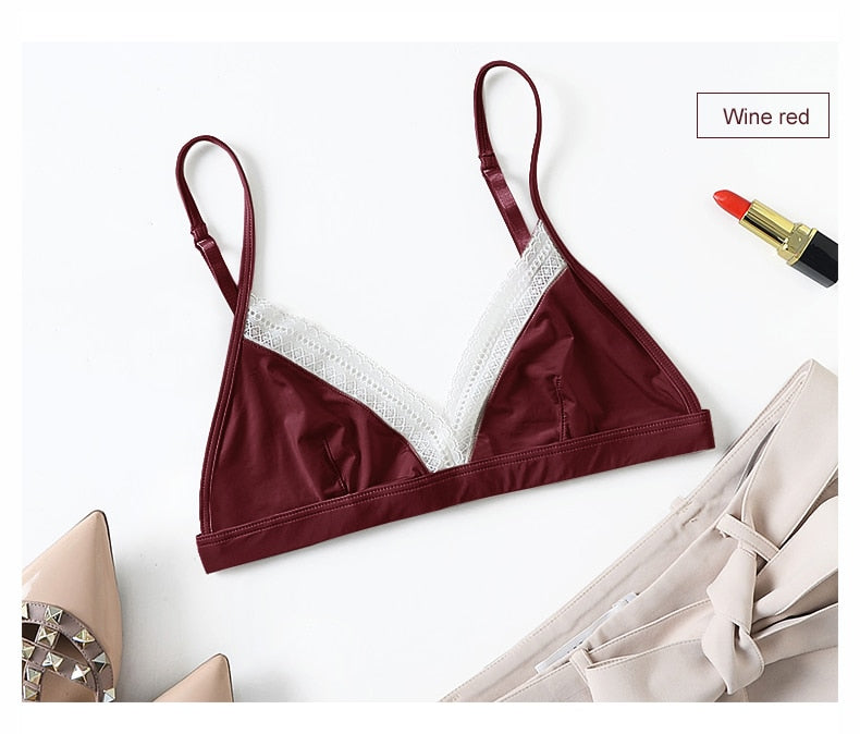 Wireless lace bralette from The Clothing Company Sydney, soft and seamless with 3/4 cup design, ideal for comfortable, sexy lingerie.