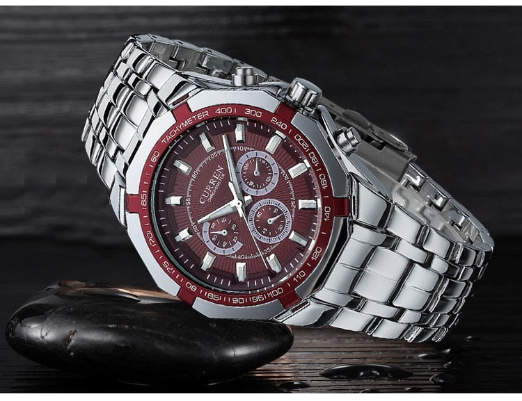 Luxury Casual Military Quartz Sports Wristwatch Full Steel Water Resistant Men's Watch The Clothing Company Sydney