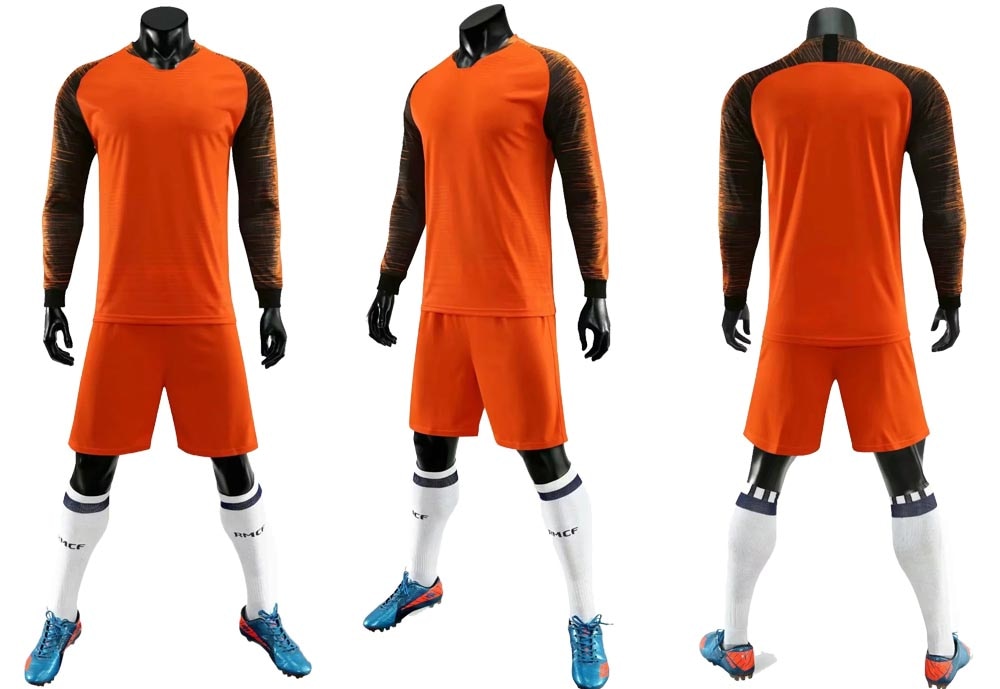 Adult kids soccer long sleeve jersey and shorts set by The Clothing Company Sydney, ideal for football training and sports.