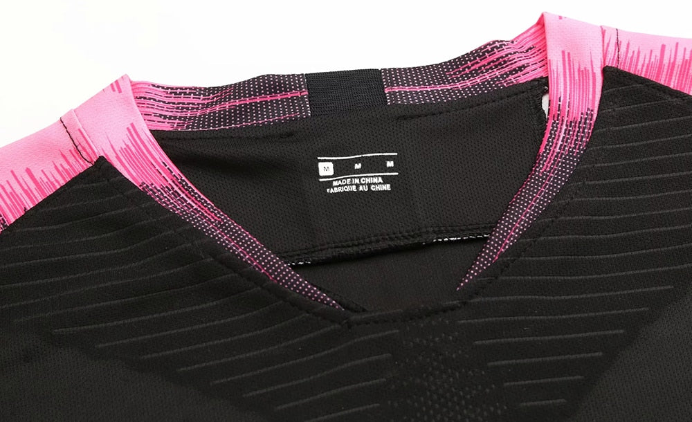 Adult kids soccer long sleeve jersey set with matching shorts, custom football training uniform by The Clothing Company Sydney.
