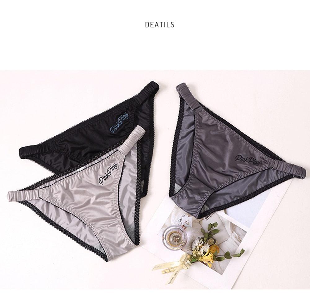 Two pack of women's seamless letter print panties from The Clothing Company Sydney, low-rise comfort underwear with stylish design.