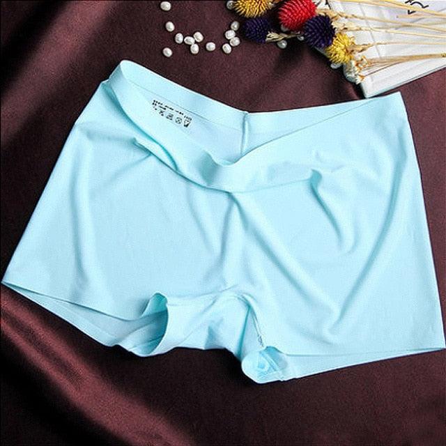 Two-pack women's seamless boxer boyshorts from The Clothing Company Sydney, breathable ice silk safety shorts with mid waist fit.