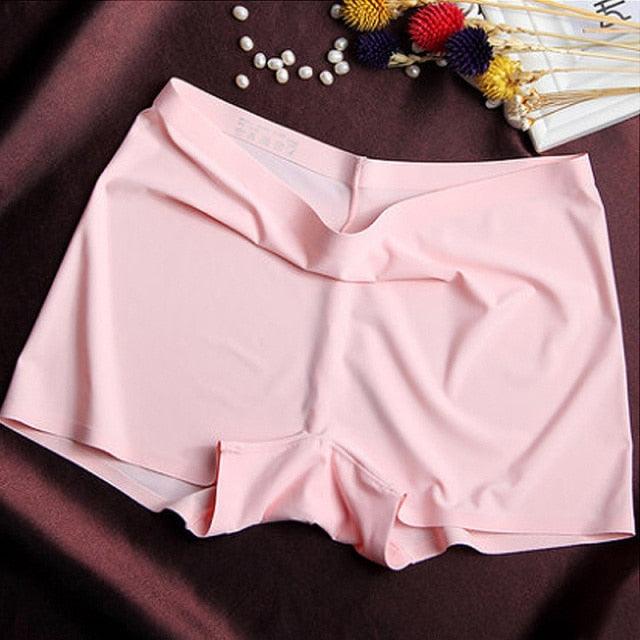 Two-pack women's seamless boxer boyshorts from The Clothing Company Sydney, breathable ice silk safety shorts for summer comfort.