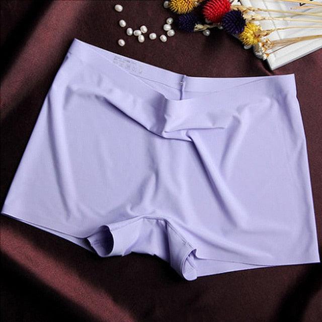 Two-pack women's boxer seamless boyshorts by The Clothing Company Sydney, soft ice silk, mid-waist, breathable safety shorts for summer.