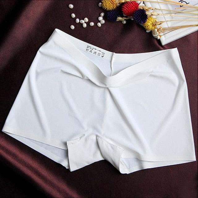 Two-pack women's seamless boxer boyshorts in ice silk fabric, mid-waist breathable summer underwear from The Clothing Company Sydney.