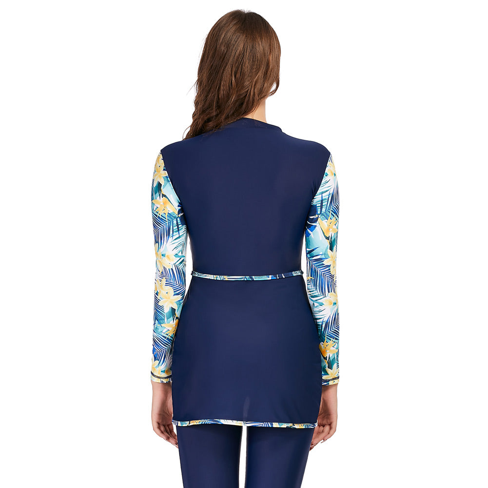 Long sleeve full body swimsuit by The Clothing Company Sydney, conservative swimwear for active swimming and water sports.