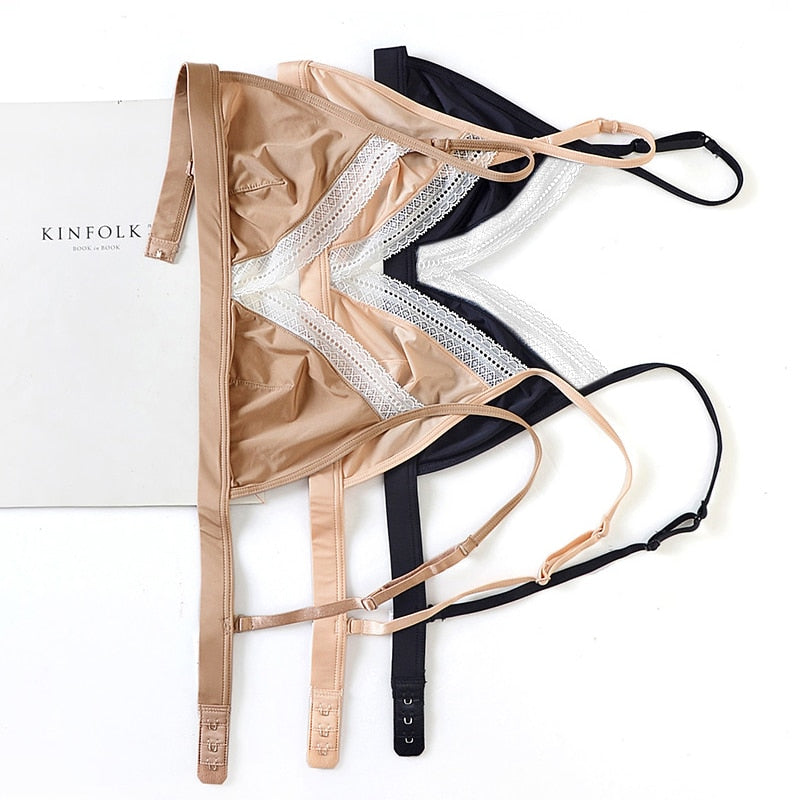 Wireless lace bralette by The Clothing Company Sydney, soft ultra-thin seamless underwear with 3/4 cup design and sexy, comfortable fit.