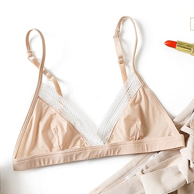 Wireless lace bralette from The Clothing Company Sydney, soft ultra-thin seamless lingerie with 3/4 cups and sexy design.