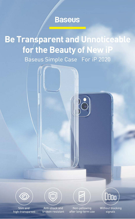 Baseus Phone Case For iPhone 12 mini Cover Clear Soft TPU Transparent Case For iPhone 11 Pro Xs Max X XR Case The Clothing Company Sydney