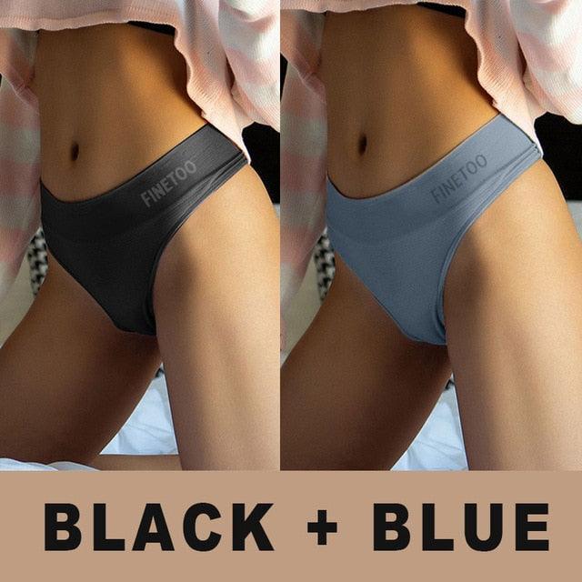 Two solid color high-waist bodyshaper panties by The Clothing Company Sydney, featuring G-string style and seamless design.