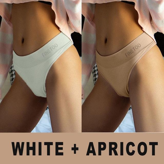 Two high-waist bodyshaper panties from The Clothing Company Sydney, solid color lingerie G-string underpants, front view.