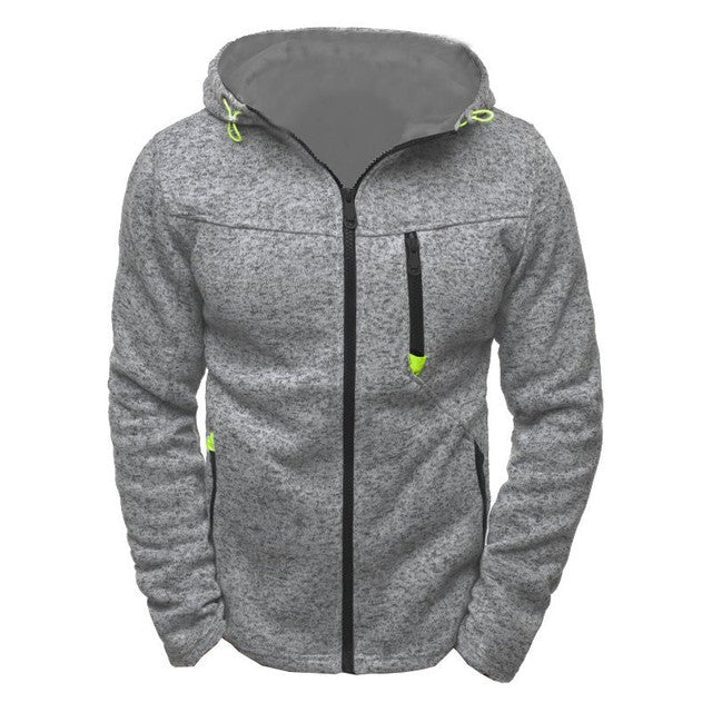 Men's fleece hoodie from The Clothing Company Sydney featuring a zip-up sweatshirt style with a hood and cozy fabric.
