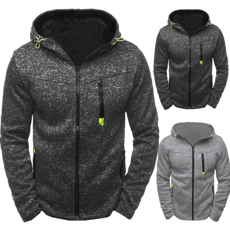 Men's fleece hoodie sweatshirt with zip closure, hood, and cardigan style from The Clothing Company Sydney.
