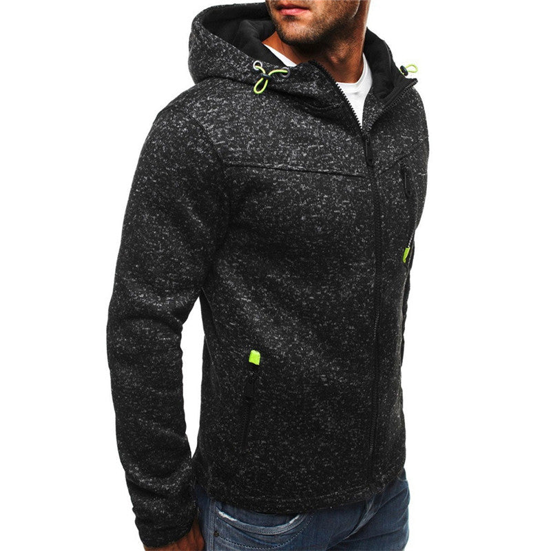 Men's fleece hoodie and zip sweatshirt from The Clothing Company Sydney, featuring a hooded cardigan style top with a front zipper.