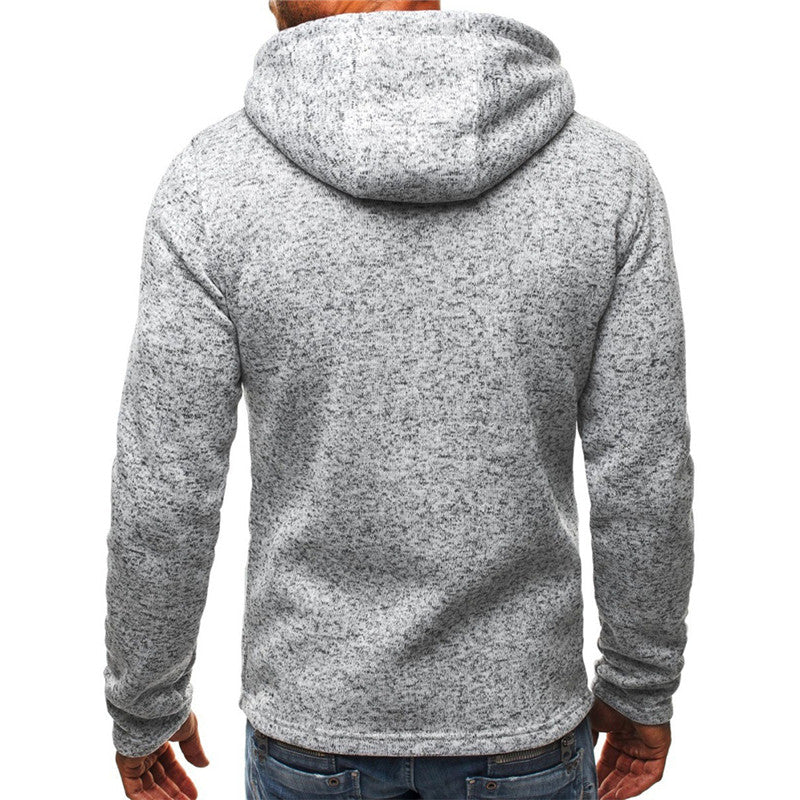 Men's fleece hoodie and zip sweatshirt jacket from The Clothing Company Sydney, featuring a hooded cardigan style in a cozy fleece fabric.