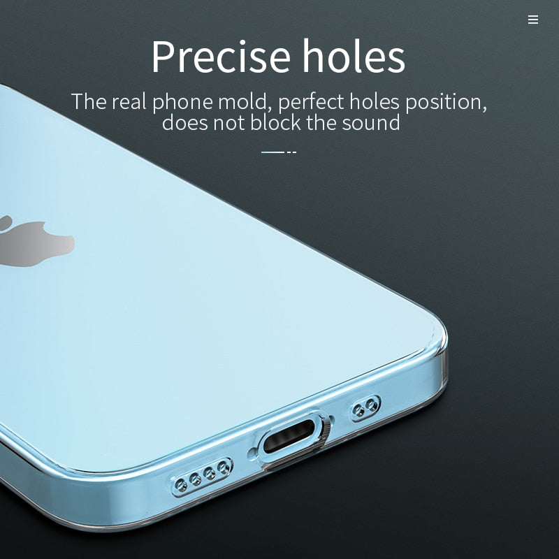 Clear soft TPU phone case for iPhone 12 series by The Clothing Company Sydney, transparent, ultra-thin protective cover.