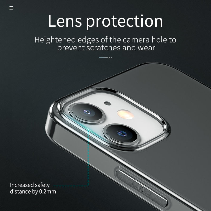 Clear soft TPU iPhone 12 case by The Clothing Company Sydney, transparent protective cover, ultra-thin and lightweight.