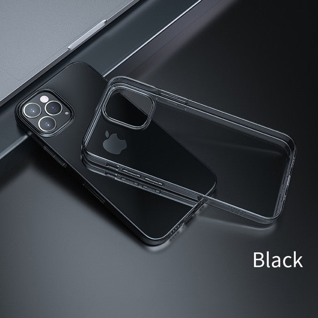 Transparent soft TPU phone case for iPhone 12 models by The Clothing Company Sydney, ultra-thin protective cover with clear design.