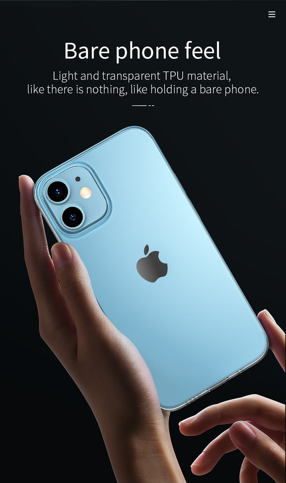 Clear soft TPU phone case for iPhone 12 series by The Clothing Company Sydney, transparent and ultra-thin protective cover.