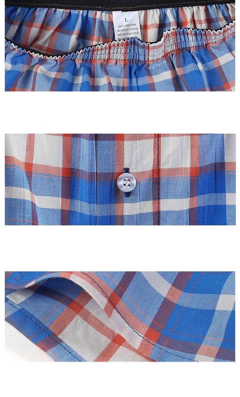 Five pairs of men's thin summer cotton underwear, plus size breathable plaid boxer shorts from The Clothing Company Sydney.