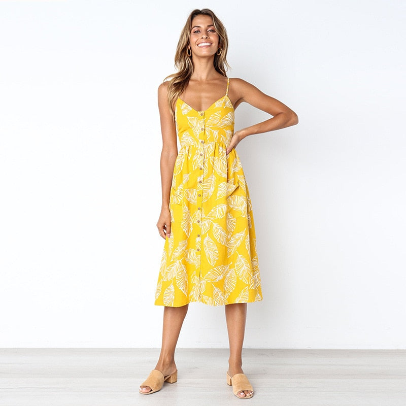 Vintage casual sundress by The Clothing Company Sydney featuring polka dots, stripes, floral pattern, backless design, and midi length.