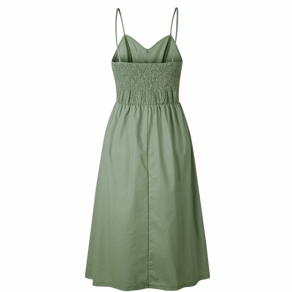 Vintage boho sundress by The Clothing Company Sydney featuring polka dots, stripes, floral patterns, midi length, backless design.