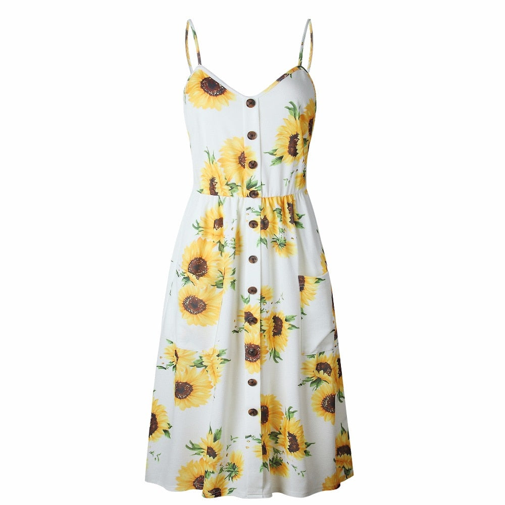 Vintage casual sundress by The Clothing Company Sydney featuring polka dots, stripes, floral pattern, midi length, backless design.