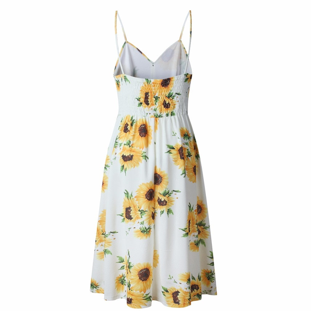 Vintage casual sundress by The Clothing Company Sydney featuring polka dots, stripes, floral patterns, backless design, and midi length.