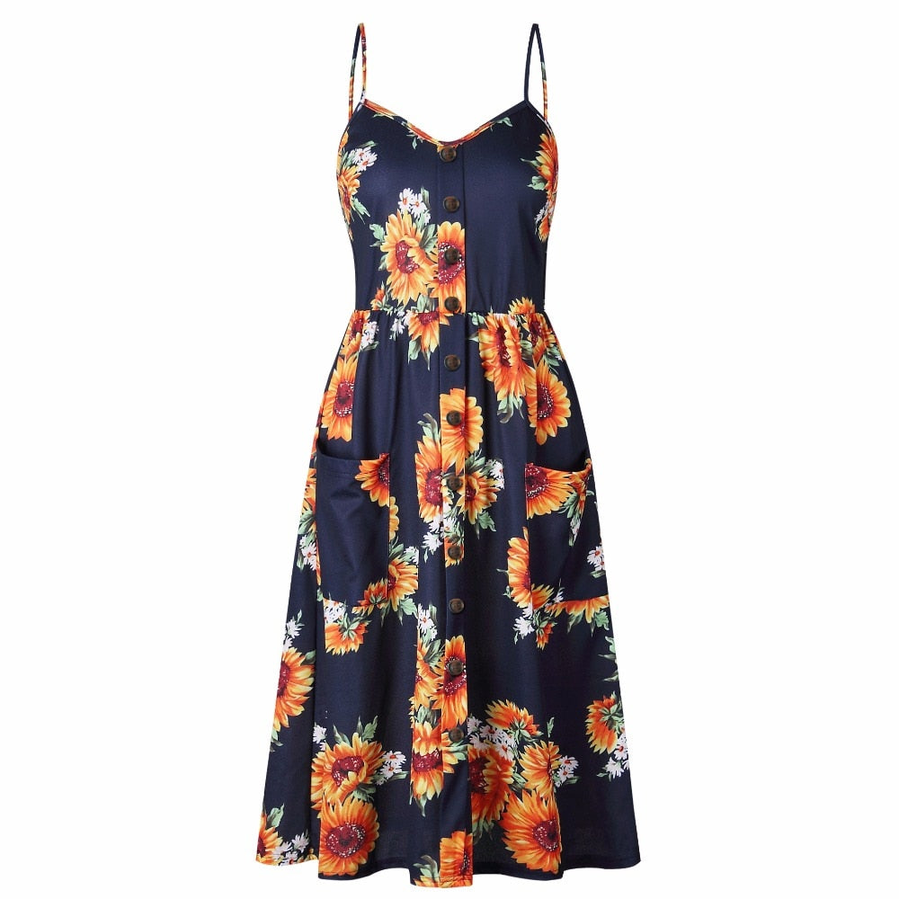 Vintage boho sundress by The Clothing Company Sydney featuring polka dots, stripes, floral pattern, backless design, and midi length.