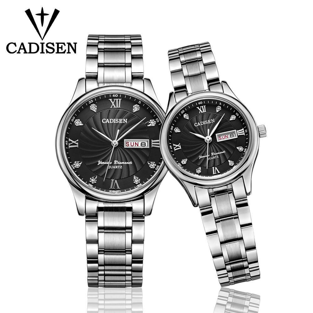 Pair of men's and women's quartz watches by The Clothing Company Sydney, featuring elegant luxury dress wristwatch designs.