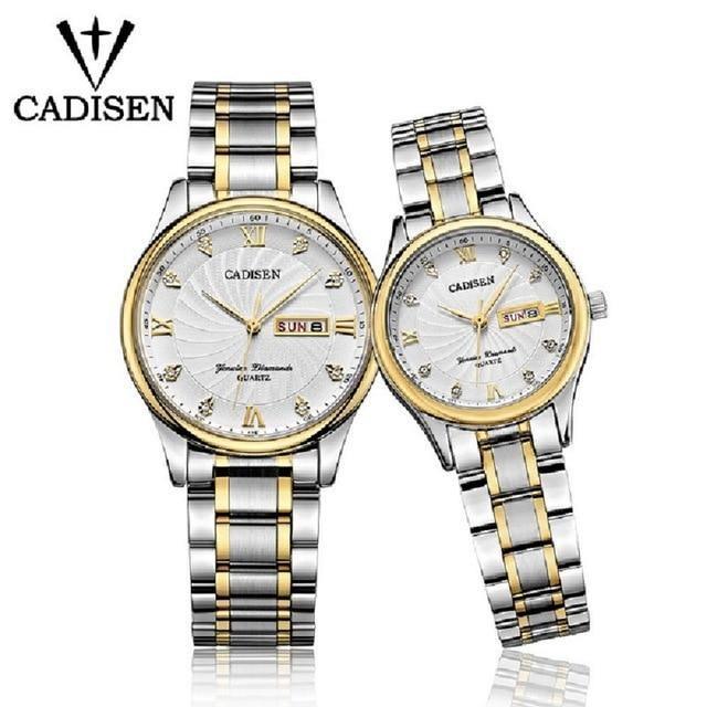 Two luxury couple watches by The Clothing Company Sydney, men's and ladies' quartz dress wristwatch set, stylish and elegant.