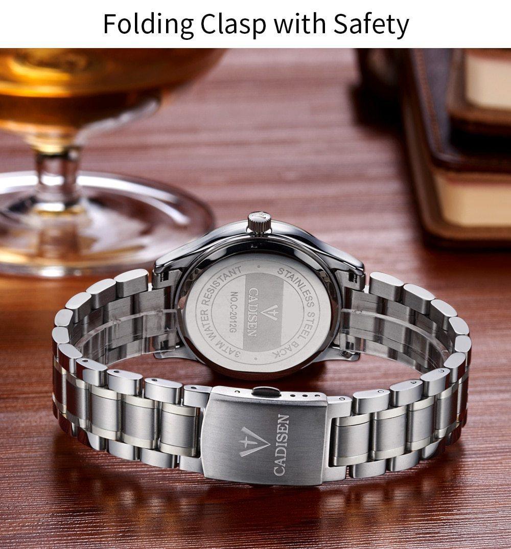 Two luxury couple watches by The Clothing Company Sydney, men's and ladies' quartz dress wristwatch set.
