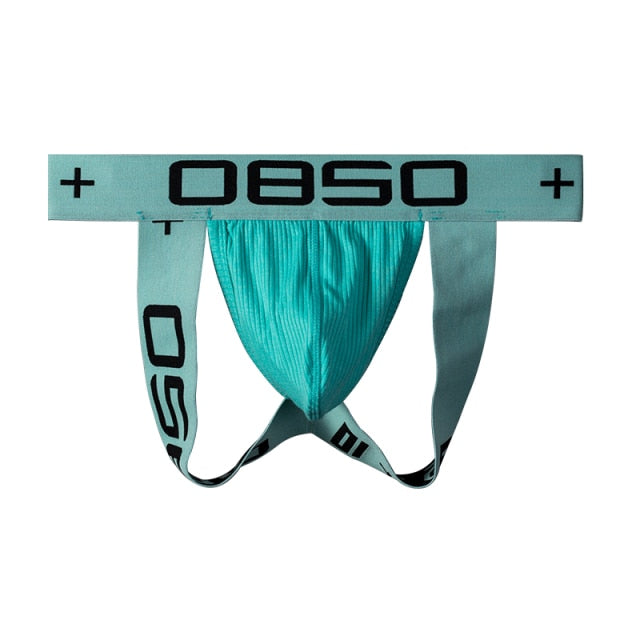 Cotton threadwork men's hip-rise swim trunks with thong style design, featuring stylish jockstrap and brief elements by The Clothing Company Sydney