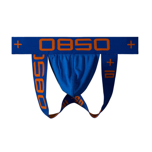 Cotton threadwork hip raise men's thong jockstrap swim trunks by The Clothing Company Sydney, featuring stylish design and comfortable fit.
