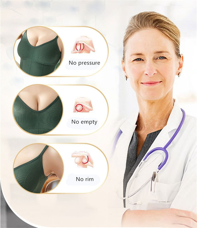 Seamless black push-up back bra by The Clothing Company Sydney, wireless bralette with cozy, smooth fabric and supportive design.