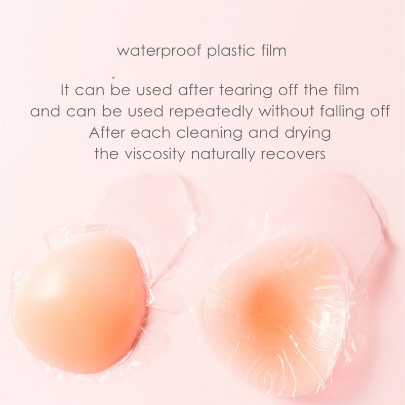 Silicone strapless push-up adhesive bra from The Clothing Company Sydney, backless and sticky for seamless lingerie support.