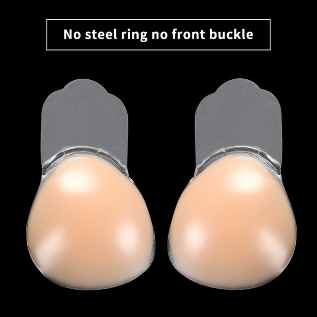 Invisible silicone strapless push-up bra by The Clothing Company Sydney, backless sticky adhesive lingerie for seamless support.