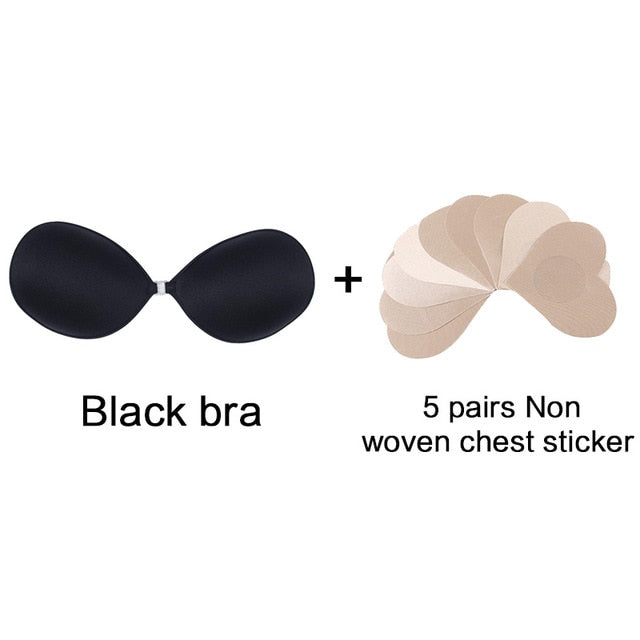 Self-adhesive silicone seamless push-up bra from The Clothing Company Sydney, backless and strapless for a smooth, supportive fit.