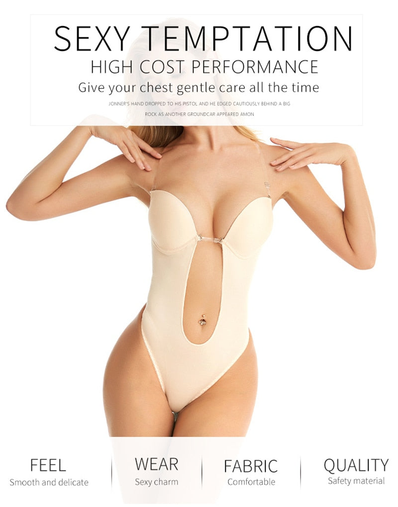 Full bodyshaper bra by The Clothing Company Sydney, backless convertible thong shapewear with push-up support and seamless design.