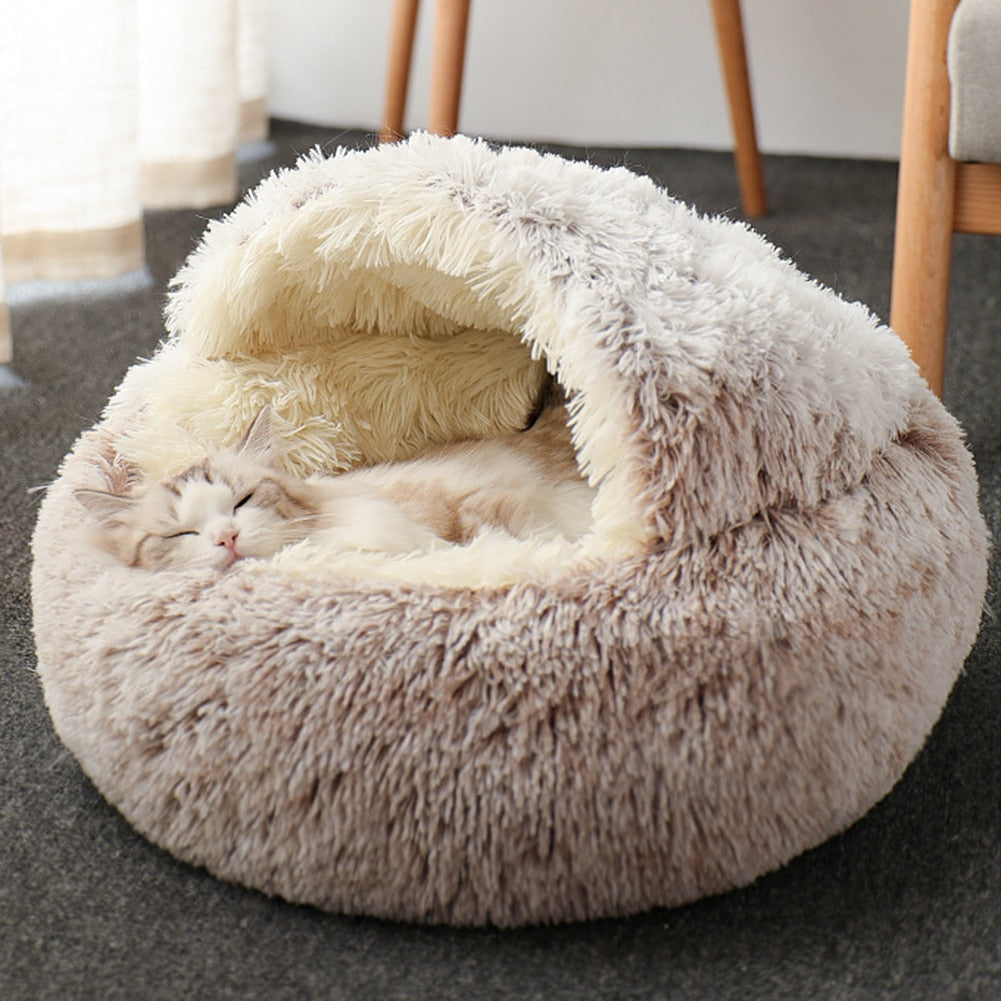 Super Soft Cat Dog Bed Kennel Winter Warm Round Dog Puppy Sleeping Cushion Long Plush Pet House The Clothing Company Sydney