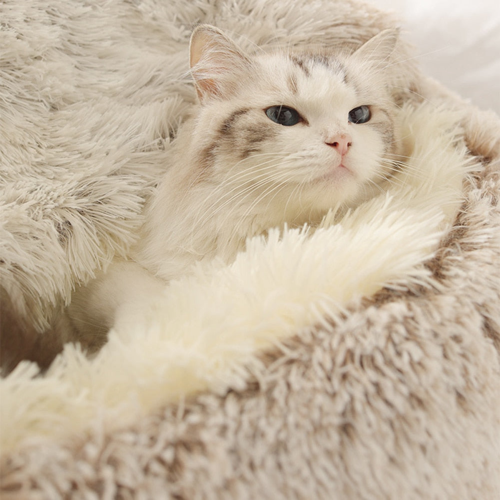 Super Soft Cat Dog Bed Kennel Winter Warm Round Dog Puppy Sleeping Cushion Long Plush Pet House The Clothing Company Sydney